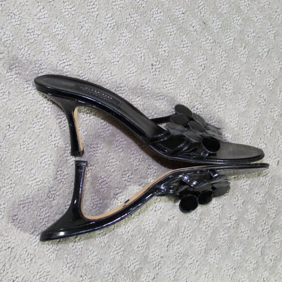 Classiques Entier Womens Sz 9.5M Black Patent Dot 3" Kitten Heels - Picture 4 of 6